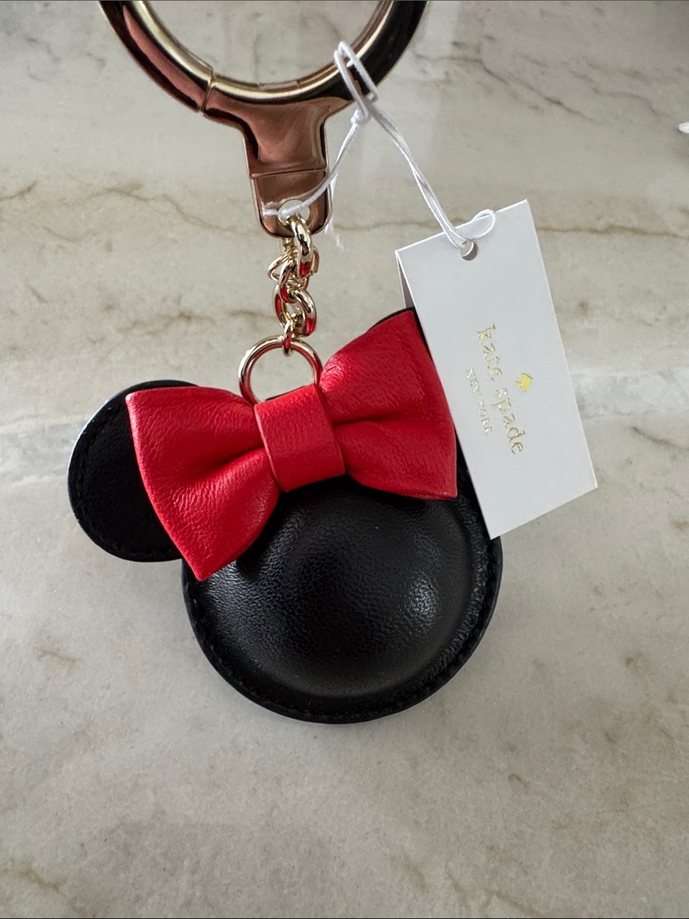 Kate Spade Disney collaboration Black & Red Minnie Mouse Bow bag Charm Keyring